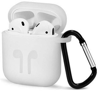 Чехол и шнурок Bingo для наушников Apple AirPods (белый)
